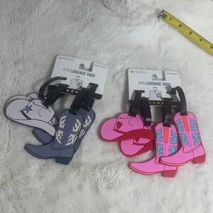 G Force set of 4 his and hers cowboy travel luggage tags —